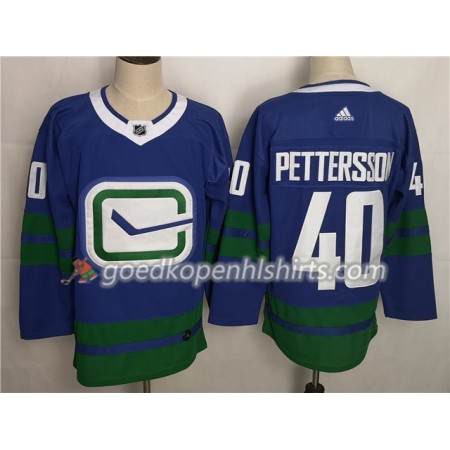 Vancouver Canucks Elias Pettersson 40 Alternate Adidas 2019-2020 Blauw Authentic Shirt - Mannen